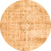 Square Persian Orange Traditional Rug, tr4506org