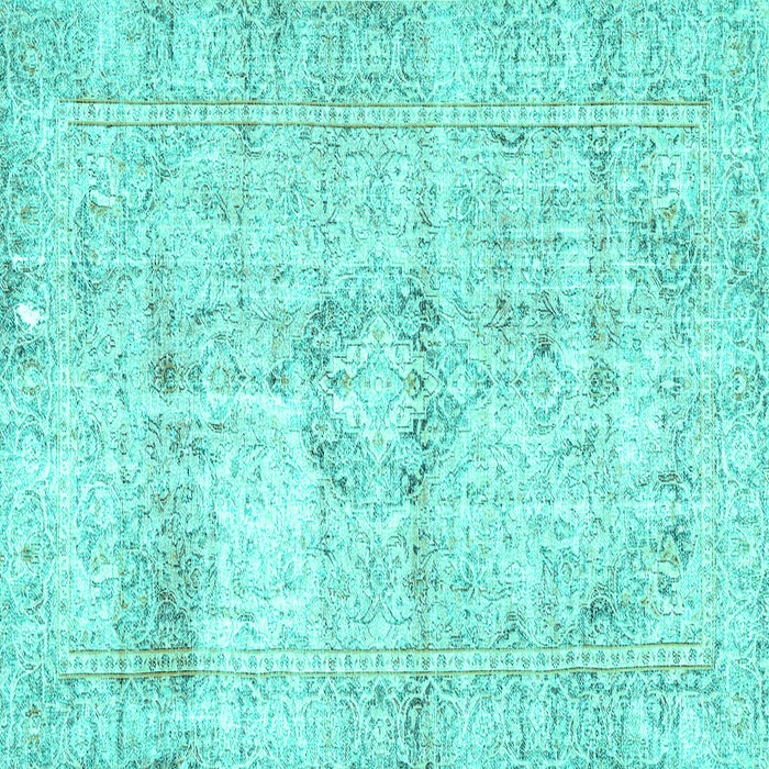 Square Machine Washable Persian Turquoise Traditional Area Rugs, wshtr4506turq
