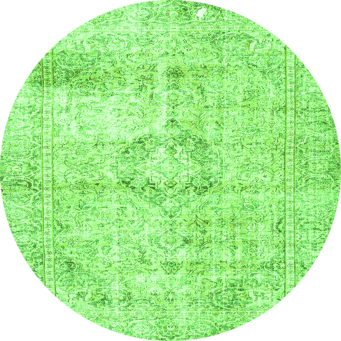 Square Persian Green Traditional Rug, tr4506grn