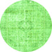 Square Persian Green Traditional Rug, tr4506grn
