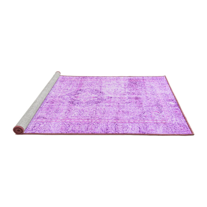 Sideview of Machine Washable Persian Purple Traditional Area Rugs, wshtr4506pur