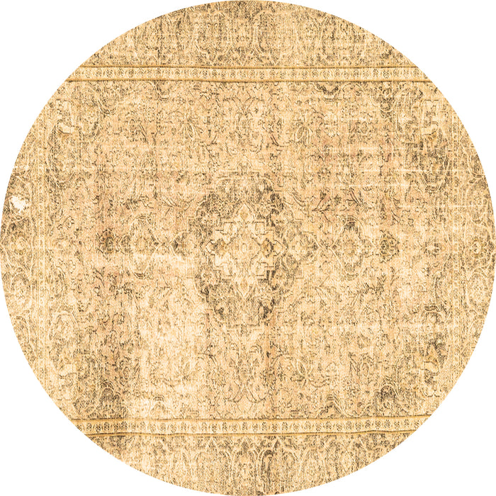 Round Persian Brown Traditional Rug, tr4506brn