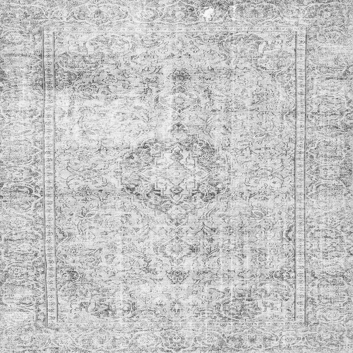 Round Machine Washable Persian Gray Traditional Rug, wshtr4506gry