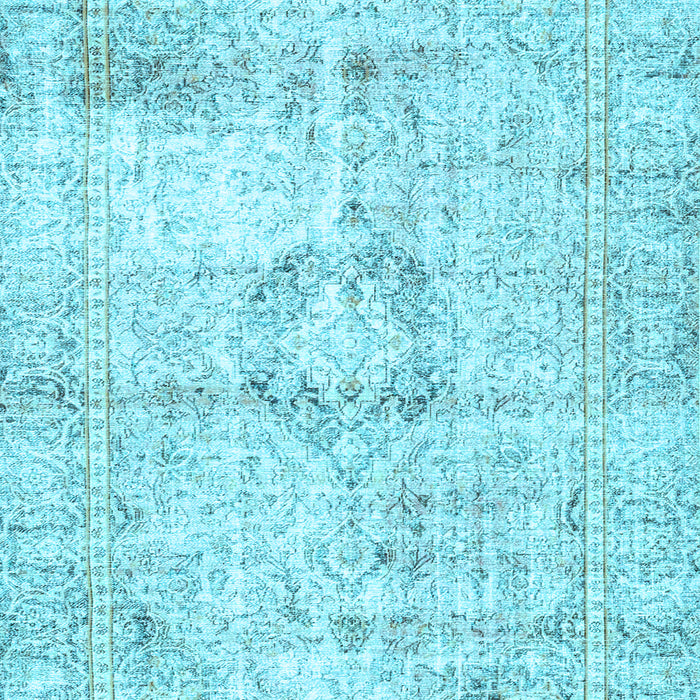 Machine Washable Persian Light Blue Traditional Rug, wshtr4506lblu
