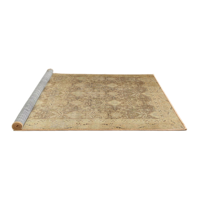 Sideview of Machine Washable Traditional Bronze Brown Rug, wshtr4507