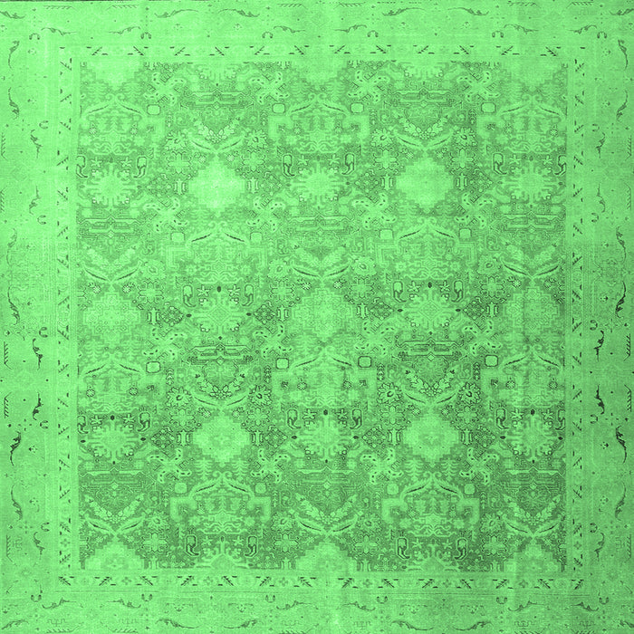 Square Persian Emerald Green Traditional Rug, tr4507emgrn