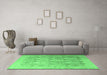 Machine Washable Persian Emerald Green Traditional Area Rugs in a Living Room,, wshtr4507emgrn