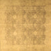Square Persian Brown Traditional Rug, tr4507brn