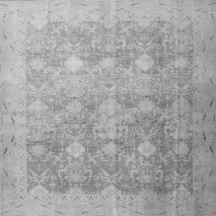 Round Machine Washable Persian Gray Traditional Rug, wshtr4507gry