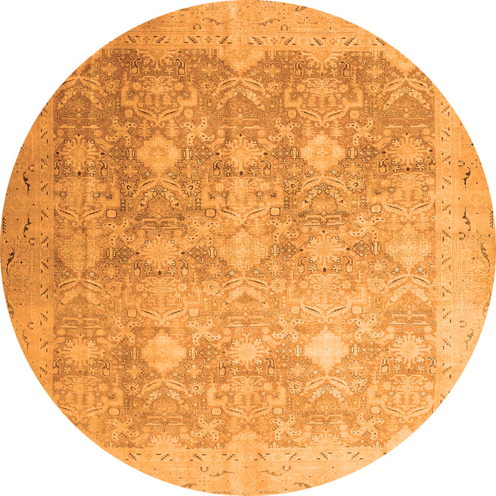 Square Persian Orange Traditional Rug, tr4507org