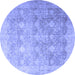 Round Persian Blue Traditional Rug, tr4507blu