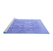 Sideview of Machine Washable Persian Blue Traditional Rug, wshtr4507blu