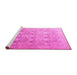 Sideview of Machine Washable Persian Pink Traditional Rug, wshtr4507pnk