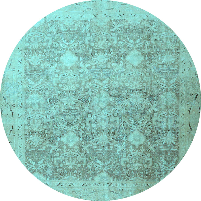 Round Persian Light Blue Traditional Rug, tr4507lblu