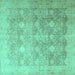 Square Persian Turquoise Traditional Rug, tr4507turq