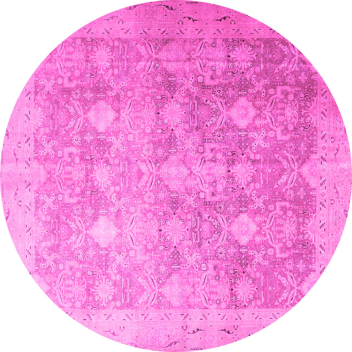 Round Persian Pink Traditional Rug, tr4507pnk