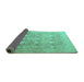 Sideview of Persian Turquoise Traditional Rug, tr4507turq