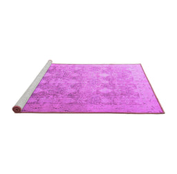 Sideview of Machine Washable Persian Purple Traditional Area Rugs, wshtr4507pur