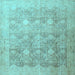 Square Persian Light Blue Traditional Rug, tr4507lblu