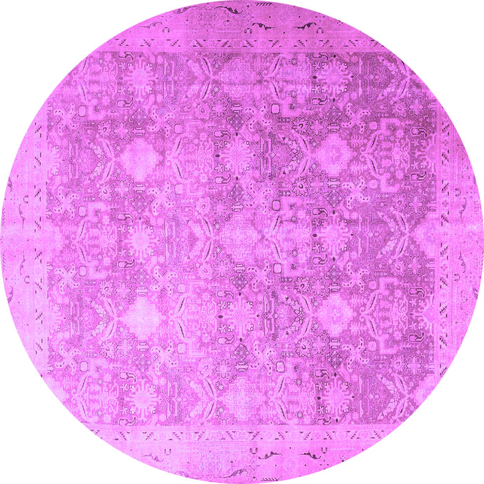 Round Persian Purple Traditional Rug, tr4507pur