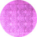 Round Persian Purple Traditional Rug, tr4507pur