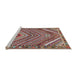 Sideview of Machine Washable Traditional Brown Red Rug, wshtr4508