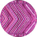 Round Persian Pink Traditional Rug, tr4508pnk
