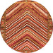 Square Persian Orange Traditional Rug, tr4508org
