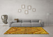 Machine Washable Persian Yellow Traditional Rug in a Living Room, wshtr4508yw