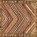 Square Persian Brown Traditional Rug, tr4508brn