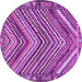 Round Persian Purple Traditional Rug, tr4508pur