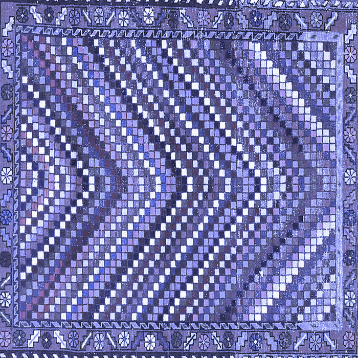 Square Persian Blue Traditional Rug, tr4508blu
