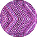 Round Machine Washable Persian Purple Traditional Area Rugs, wshtr4508pur