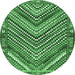 Round Persian Emerald Green Traditional Rug, tr4508emgrn