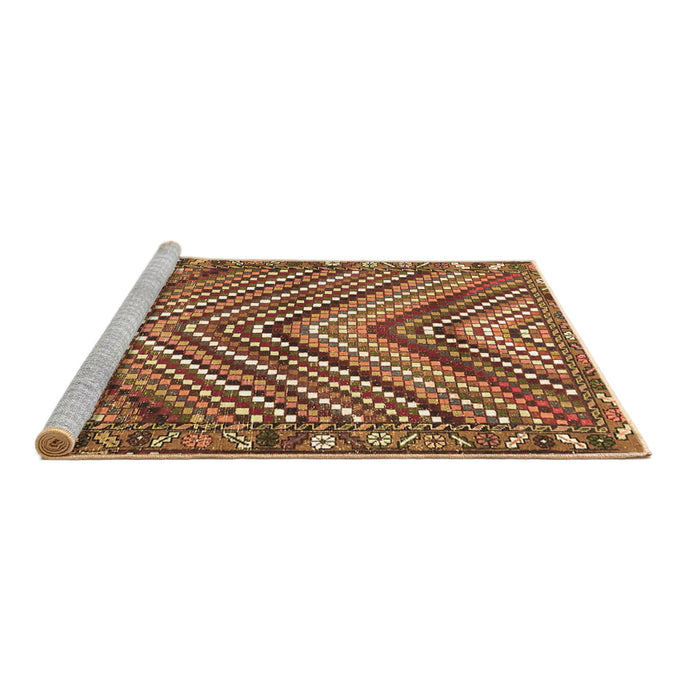 Sideview of Machine Washable Persian Brown Traditional Rug, wshtr4508brn