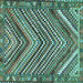 Square Persian Turquoise Traditional Rug, tr4508turq