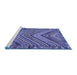 Sideview of Machine Washable Persian Blue Traditional Rug, wshtr4508blu