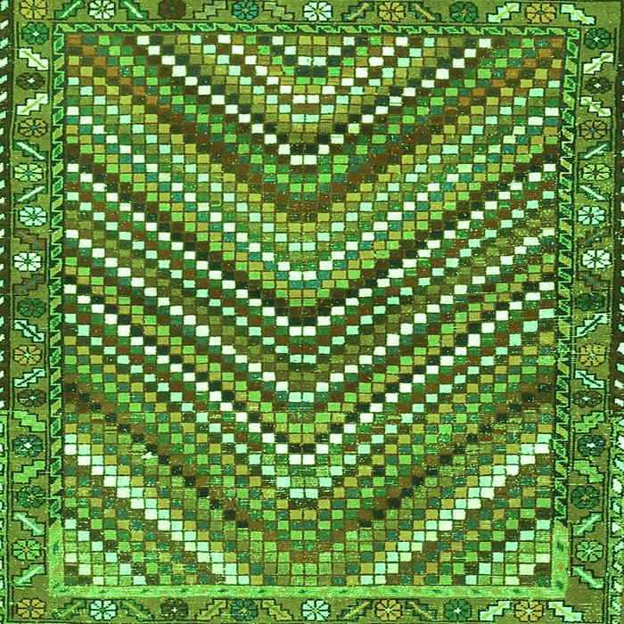 Serging Thickness of Persian Green Traditional Rug, tr4508grn