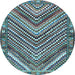 Round Persian Light Blue Traditional Rug, tr4508lblu