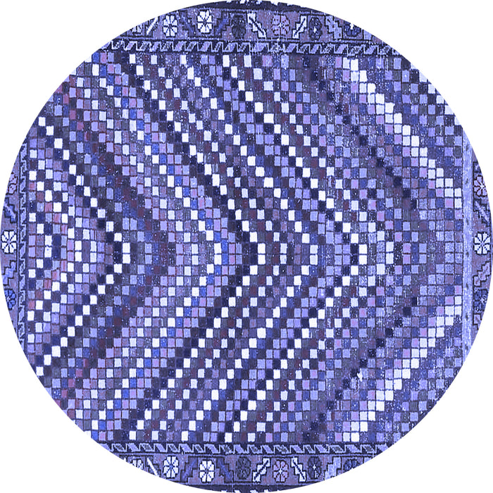 Round Persian Blue Traditional Rug, tr4508blu