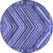 Round Persian Blue Traditional Rug, tr4508blu