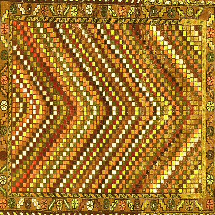 Square Persian Yellow Traditional Rug, tr4508yw