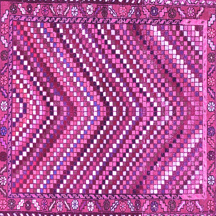 Square Machine Washable Persian Pink Traditional Rug, wshtr4508pnk