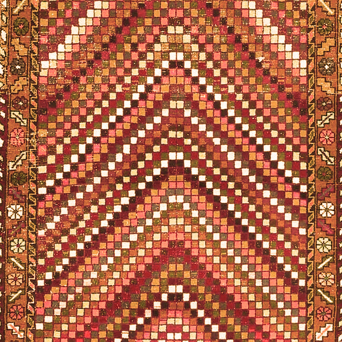 Serging Thickness of Machine Washable Persian Orange Traditional Area Rugs, wshtr4508org