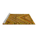 Sideview of Machine Washable Persian Yellow Traditional Rug, wshtr4508yw