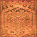 Round Machine Washable Persian Orange Traditional Area Rugs, wshtr4509org