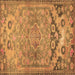 Square Persian Brown Traditional Rug, tr4509brn