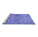 Sideview of Machine Washable Persian Blue Traditional Rug, wshtr4509blu