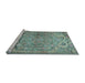 Sideview of Machine Washable Persian Light Blue Traditional Rug, wshtr4509lblu