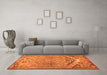 Machine Washable Persian Orange Traditional Area Rugs in a Living Room, wshtr4509org